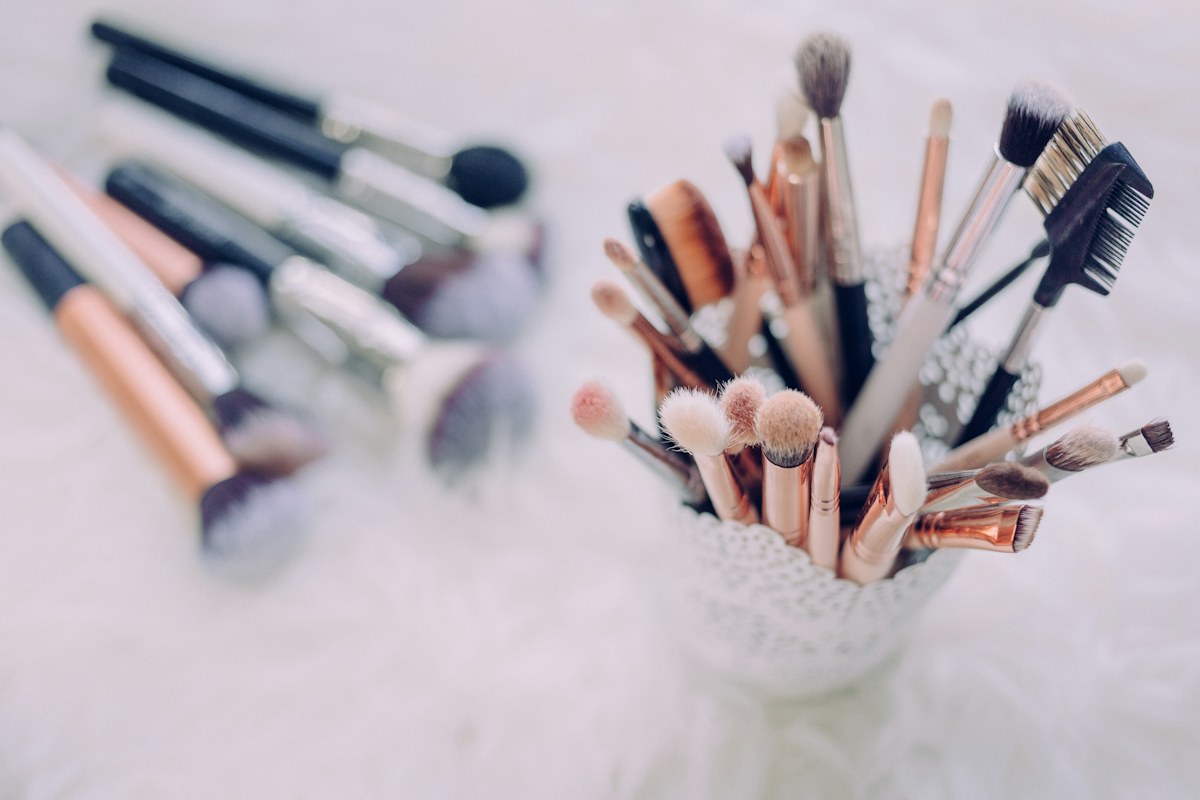 Makeup brushes and beauty tools for applying makeup